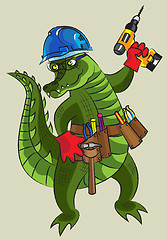 Image showing Happy crocodile - builder