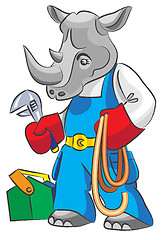 Image showing Rhinoceros is the plumber