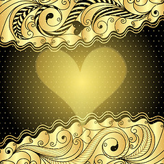 Image showing Valentine gold frame