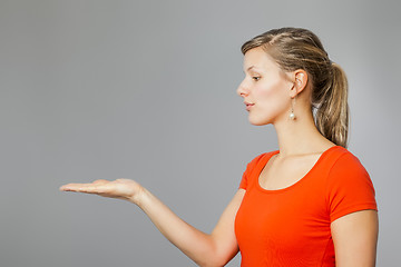 Image showing woman presenting