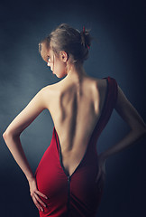 Image showing Girl in red dress