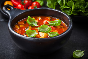 Image showing Minestrone soup with vegetables