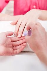 Image showing manicure making in beauty spa salon 