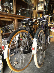 Image showing Two old bicycles