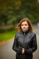 Image showing Beautiful girl on autumn nature