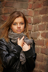 Image showing Beautiful girl in autumn coat