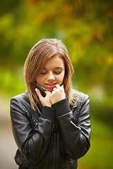 Image showing Beautiful girl on autumn nature