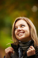 Image showing Beautiful girl on autumn nature