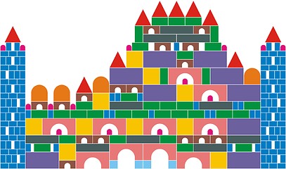Image showing The castle of colored cubes
