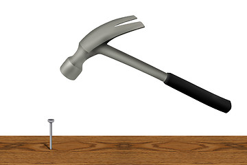 Image showing Hammer and Nail