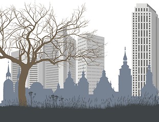 Image showing Nature, the old and new city