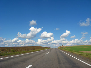 Image showing asphalted road and the blue sky