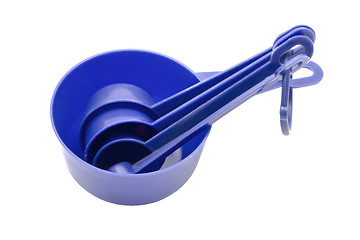 Image showing Blue measuring spoons 