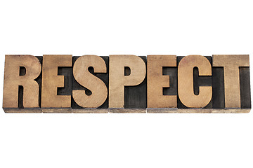 Image showing respect word in wood type