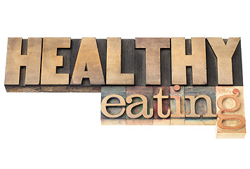 Image showing healthy eating in wood type