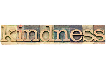 Image showing kindness word in wood type