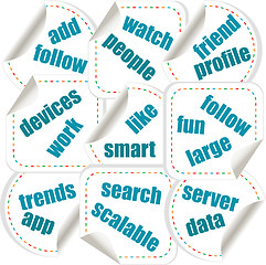 Image showing Social media concept in word tag stickers