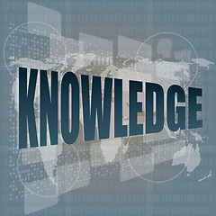 Image showing words knowledge on digital screen, education and learn concept