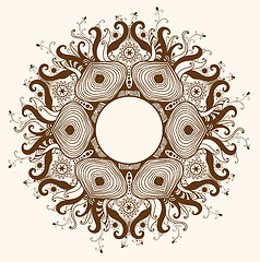Image showing Ornamental round lace pattern.Delicate circle.