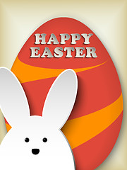 Image showing Happy Easter Rabbit Bunny Easter Egg Retro