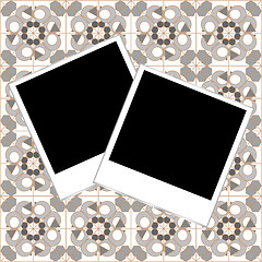 Image showing photo frame set on retro vintage background