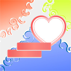 Image showing Cute doodle romantic abstract background with heart