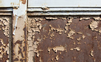 Image showing Peeling paint on rusty surface