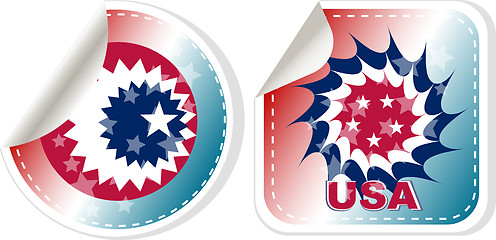 Image showing Circular illustration made in USA stamp set isolated over a white background