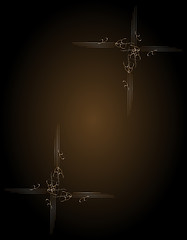 Image showing Royal gold Picture frame on the dark wallpaper
