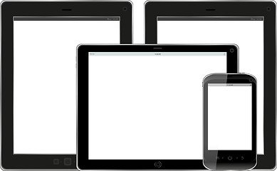 Image showing Set of modern digital tablet PC with mobile smart phone