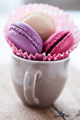 Image showing Macaroons in cup