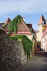 Image showing Narrow street in the old town of Tallinn 