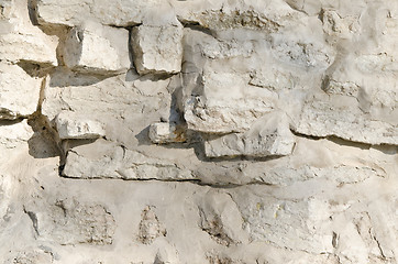 Image showing Structure of an old stone wall, close up