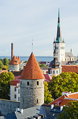 Image showing Towers of a fortification of Old Tallinn