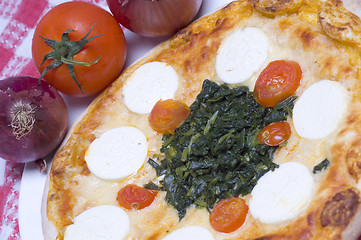 Image showing pizza goat cheese and spinach