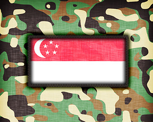 Image showing Amy camouflage uniform, Singapore