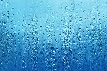 Image showing Water drops on glass