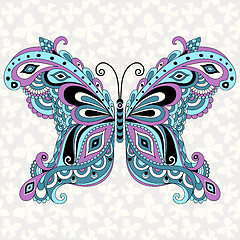 Image showing Decorative fantasy vintage butterfly