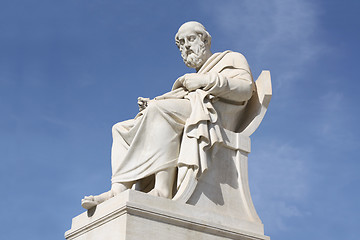 Image showing Statue of philosopher Plato in Athens, Greece