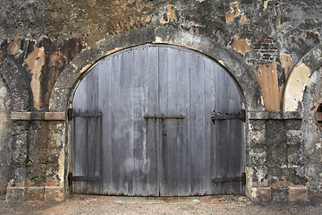 Image showing wooden garage door