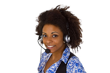 Image showing Female customer support operator 