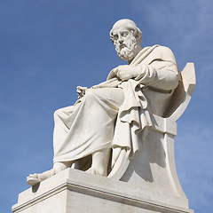 Image showing Statue of philosopher Plato in Athens, Greece