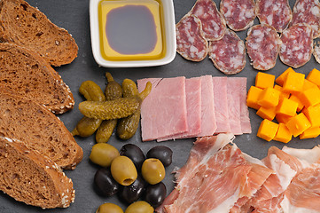 Image showing assorted cold cut platter