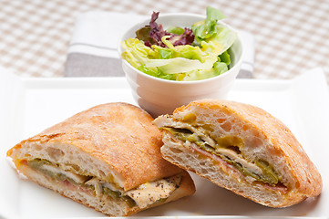 Image showing Italian ciabatta panini sandwich chicken