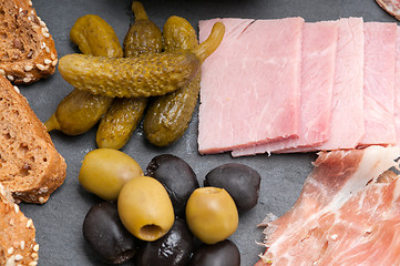 Image showing assorted cold cut platter