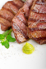 Image showing grilled Kobe Miyazaky beef