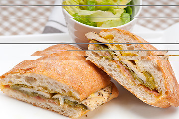 Image showing Italian ciabatta panini sandwich chicken