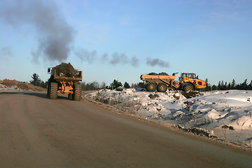 Image showing winter road construction
