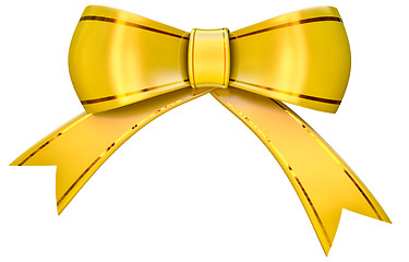 Image showing yellow satin gift bow