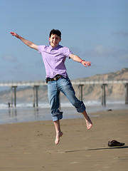 Image showing Boy jumping